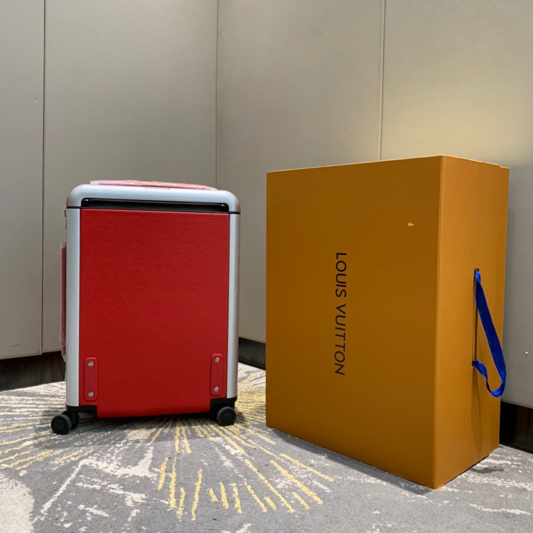Modern Red Hardside Carry-On Spinner Luggage with Wide Handle