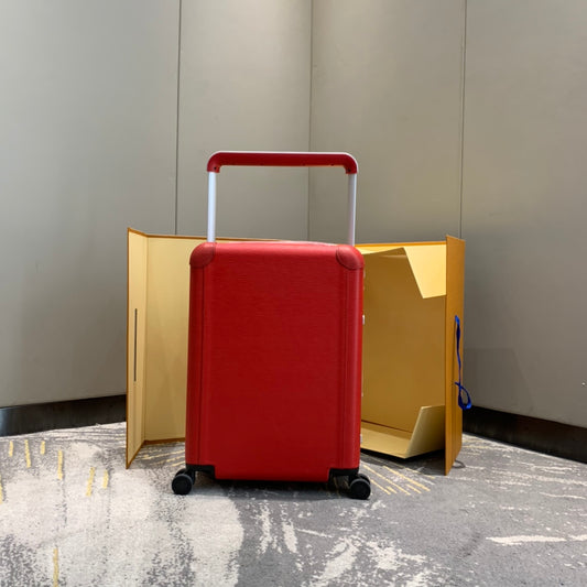 Modern Red Hardside Carry-On Spinner Luggage with Wide Handle