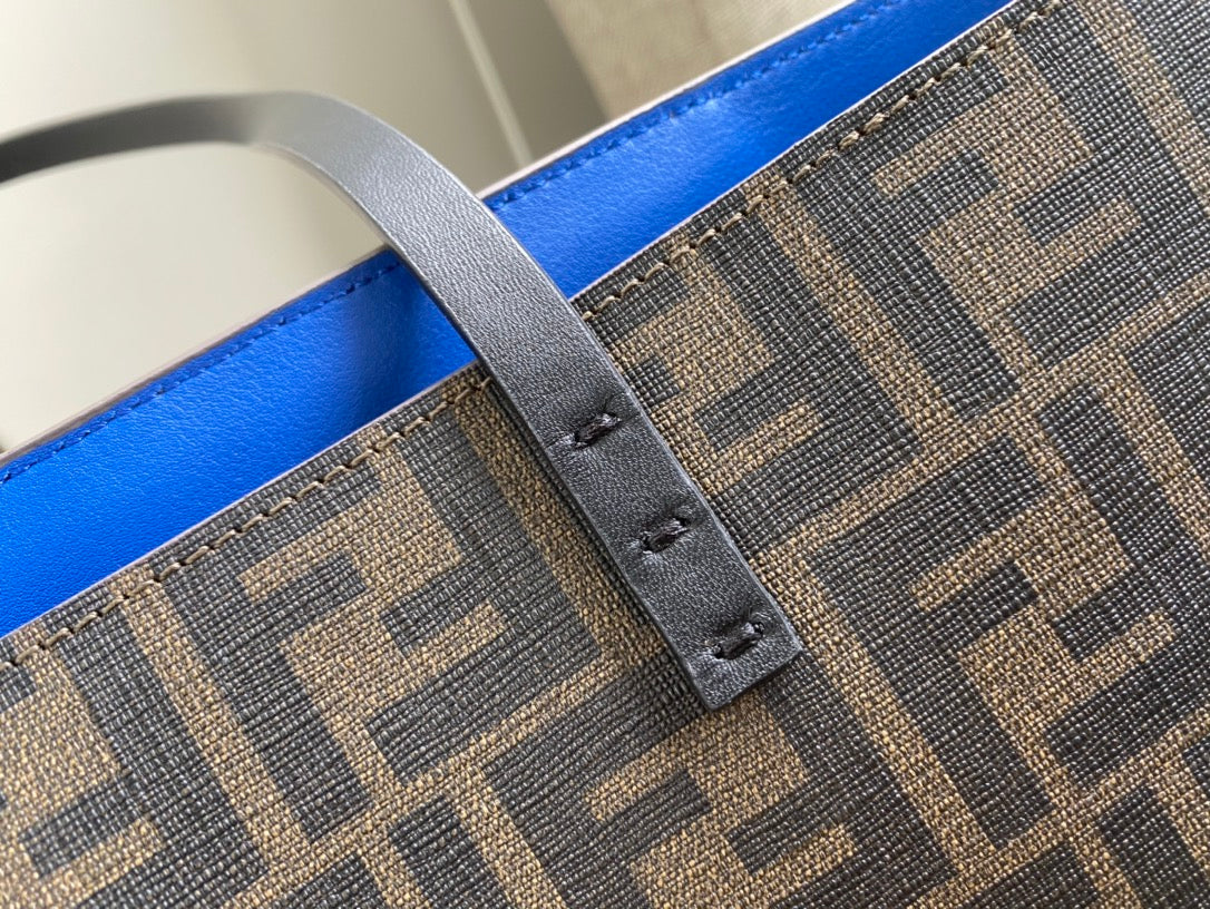 Fendi Zucca Print Canvas Tote Bag - Brown FF Monogram Shoulder Bag