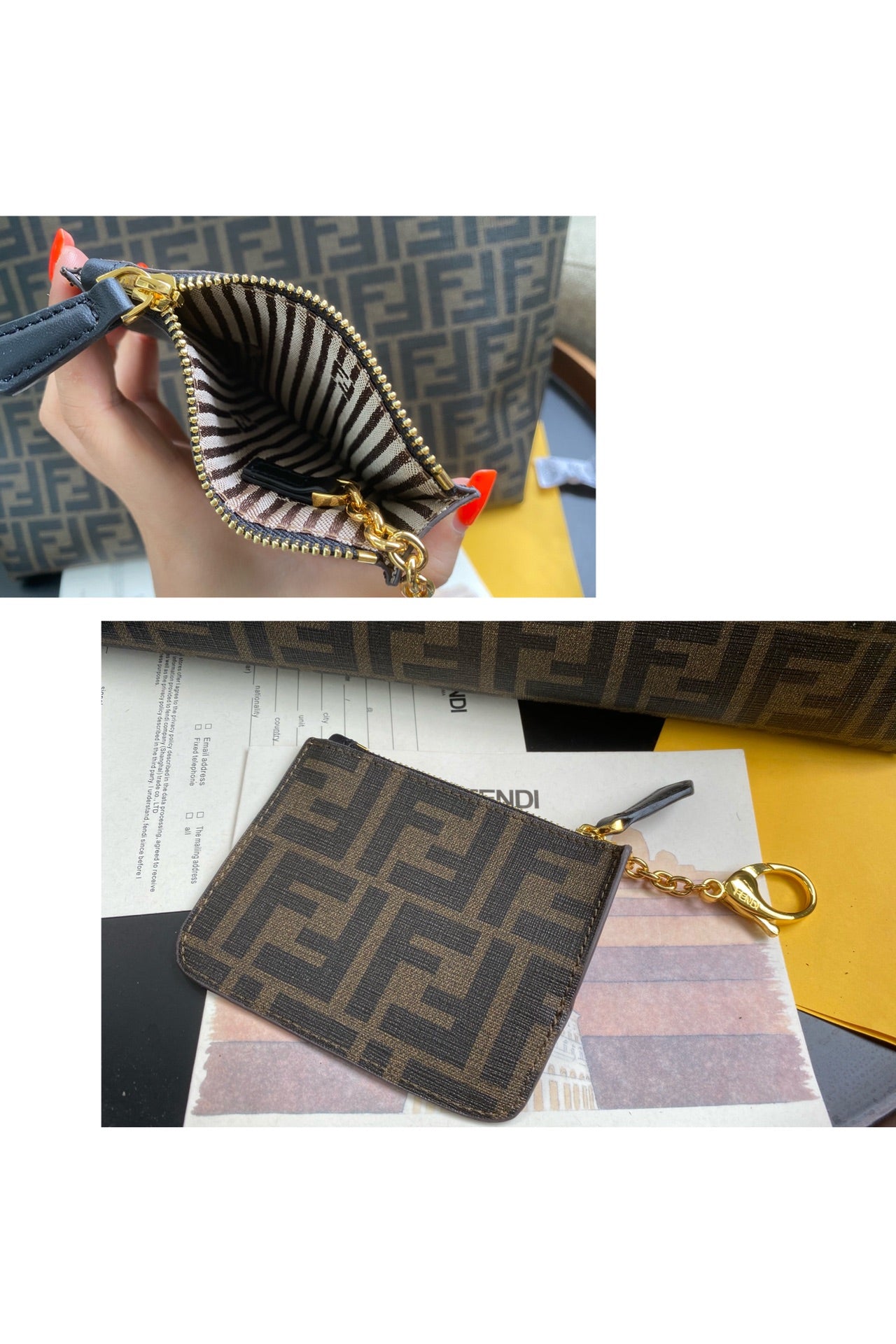 Fendi Zucca Print Canvas Tote Bag - Brown/Tobacco Iconic FF Monogram Shoulder Bag