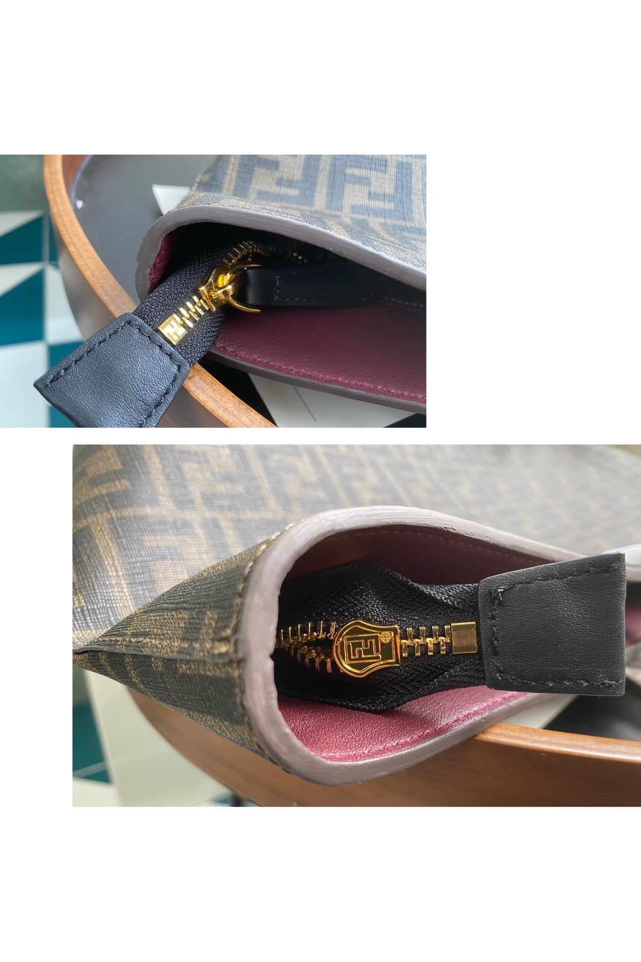 Fendi Monogram Brown Canvas Large Tote Bag with Detachable Pouch