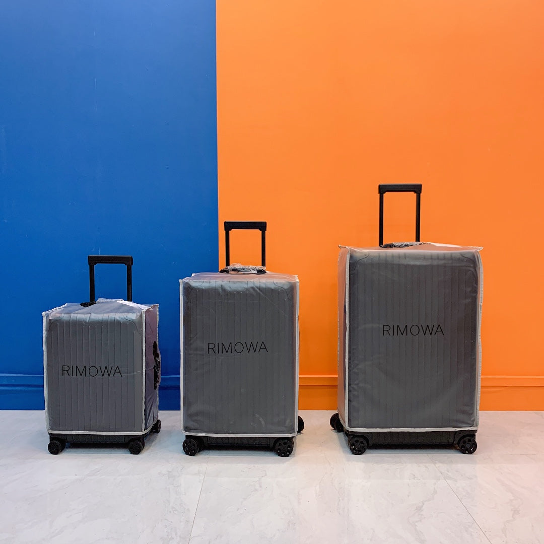 Sleek Black Ribbed Hardshell Spinner Suitcase 3-Piece Set