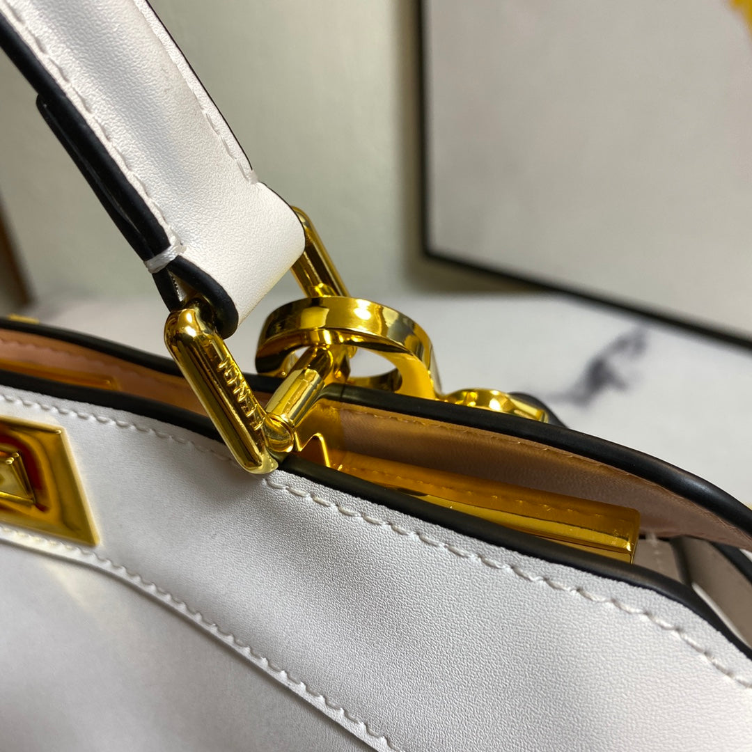 Elegant White Leather Top Handle Handbag with Scarf-Wrapped Handle and Shoulder Strap