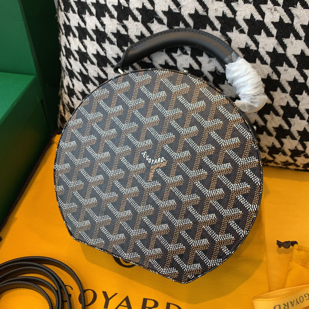 Gogy Structured Round Geometric Print Top Handle Crossbody Shoulder Bag
