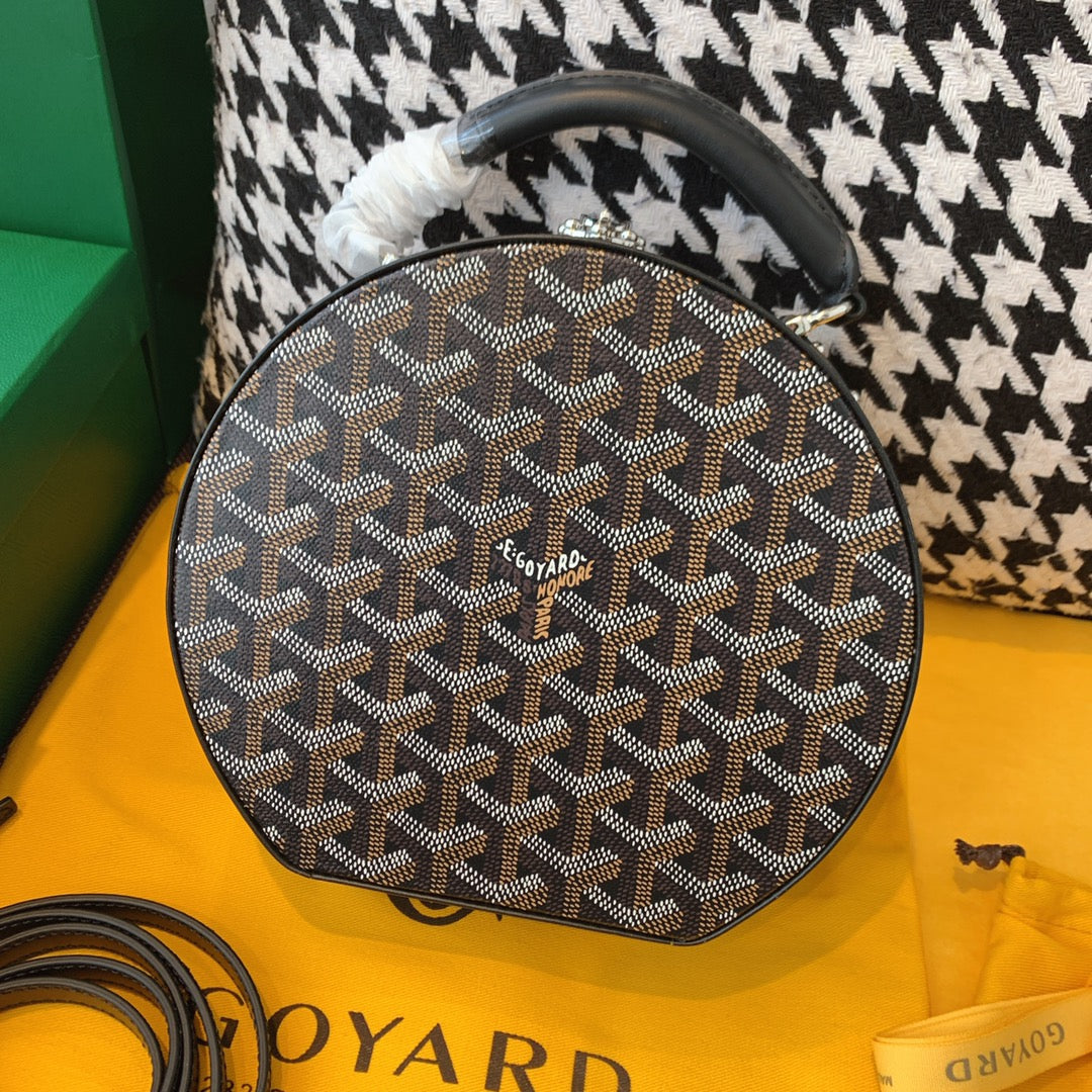 Gogy Structured Round Geometric Print Top Handle Crossbody Shoulder Bag