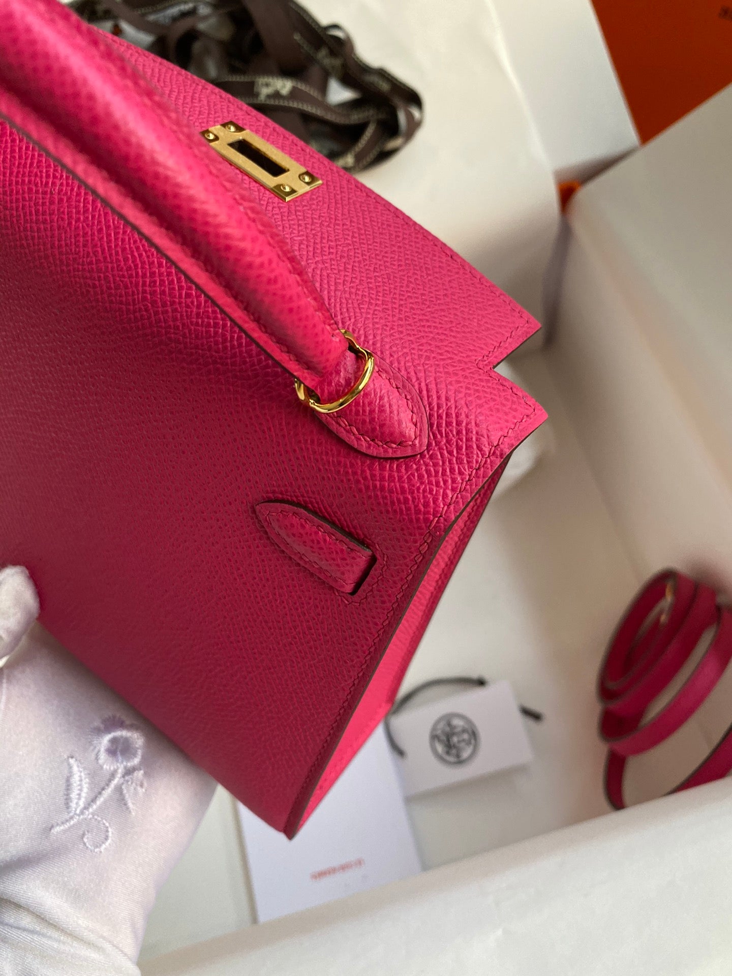 Hermès Kelly II Sellier 25 Rose Extreme Epsom Leather with Gold Hardware