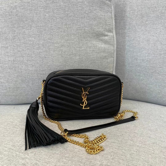 Saint Laurent Lou Quilted Leather Camera Bag - Black