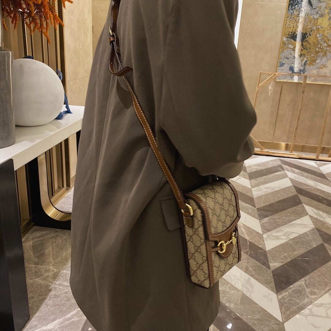 Vintage Monogram Mini Crossbody Bag with Horsebit Detail