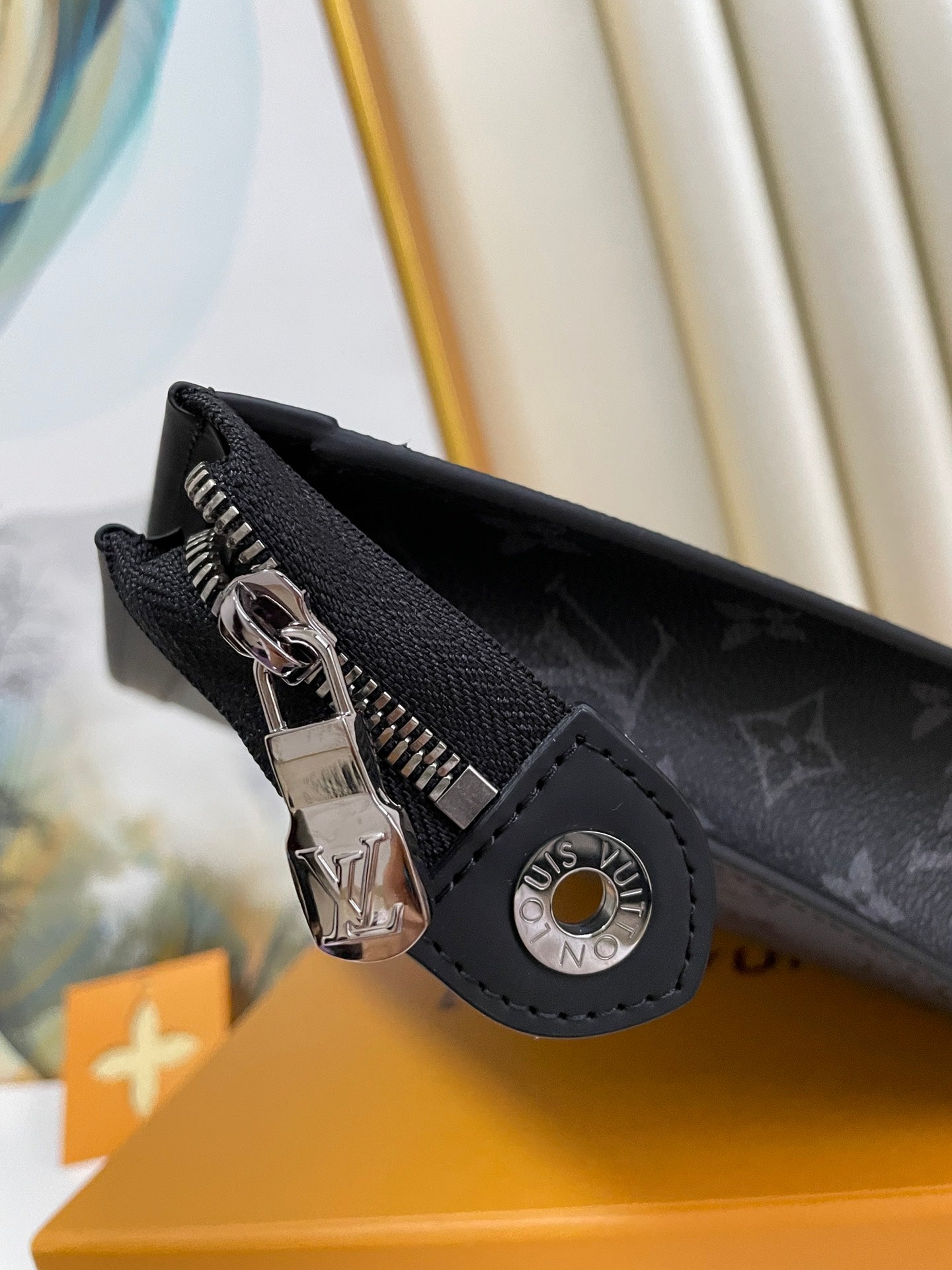 Louis Vuitton Black Monogram Canvas Zippered Travel Pouch Clutch Bag