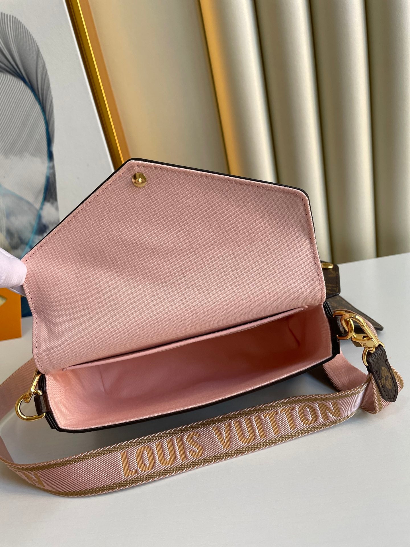 Louis Vuitton Felicie Strap &amp; Go Monogram Canvas Shoulder Bag