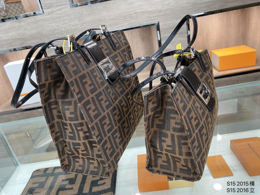 Fendi FF Zucca Canvas Tote Bag - Iconic Brown Monogram Luxury Handbag