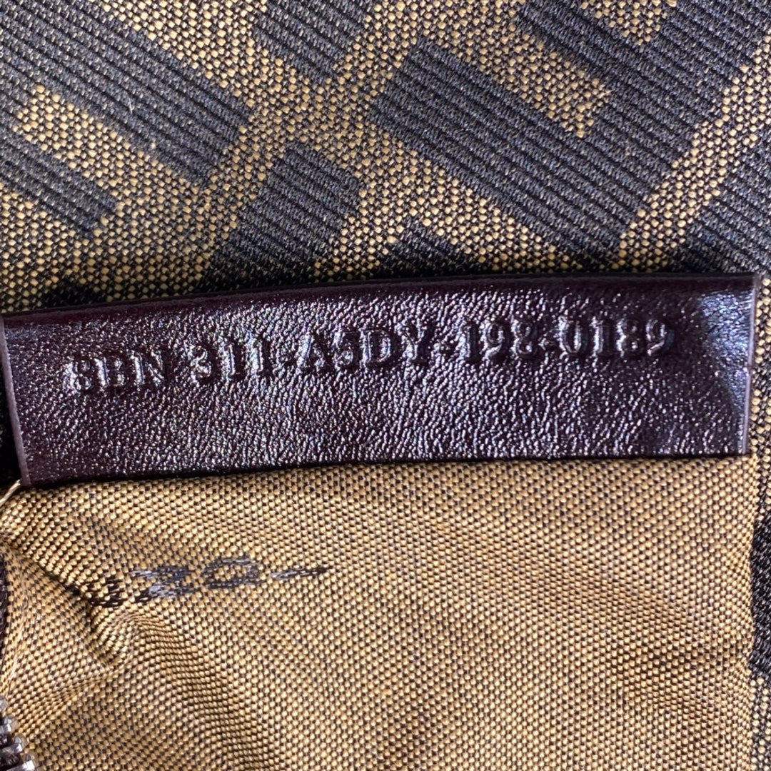 Fendi Baguette FF Monogram Fabric Shoulder Bag - Brown Tobacco
