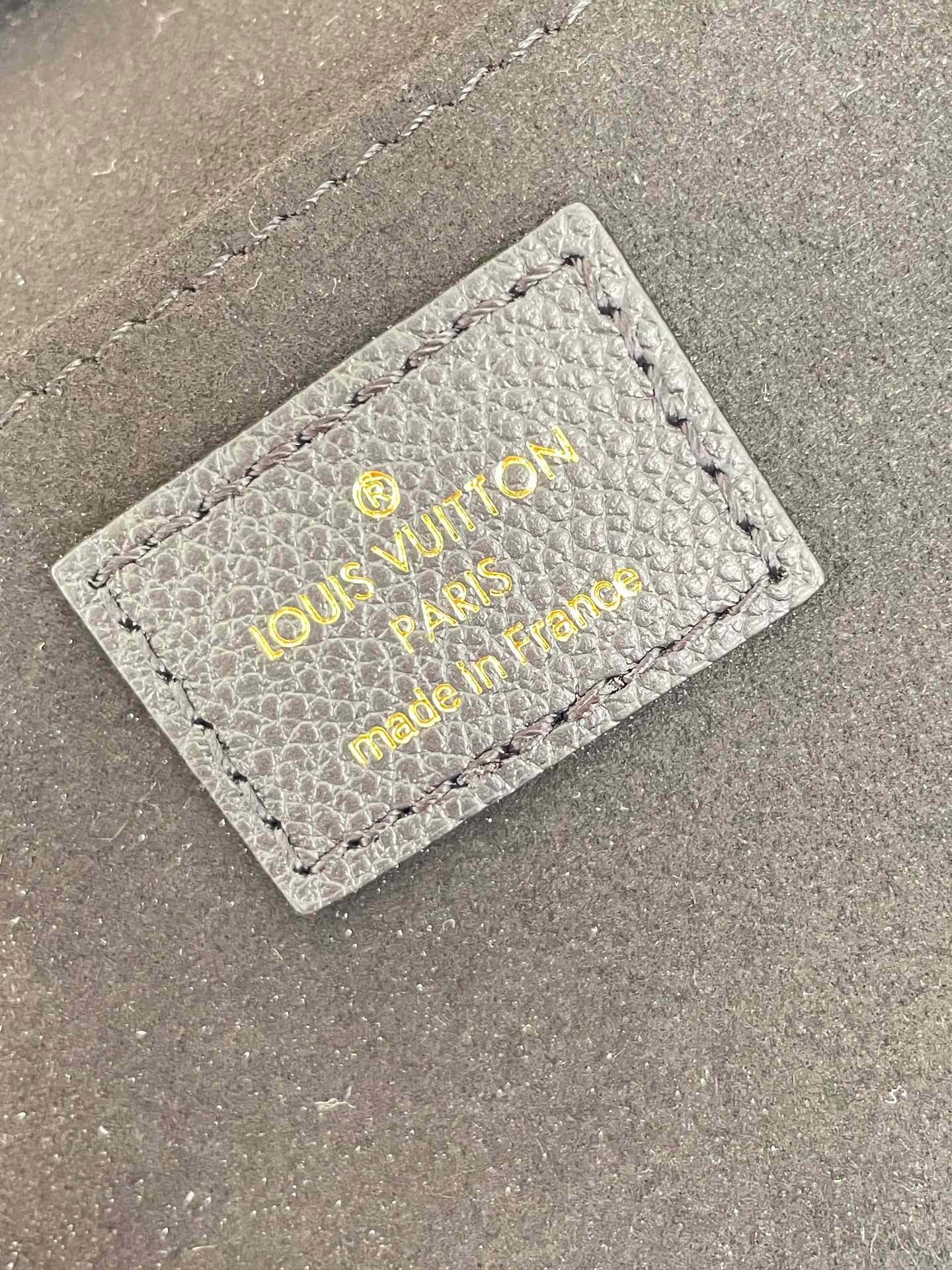 Louis Vuitton Luxury Black Leather Mini Tote Bag with Gold Monogram Flower Embellishments