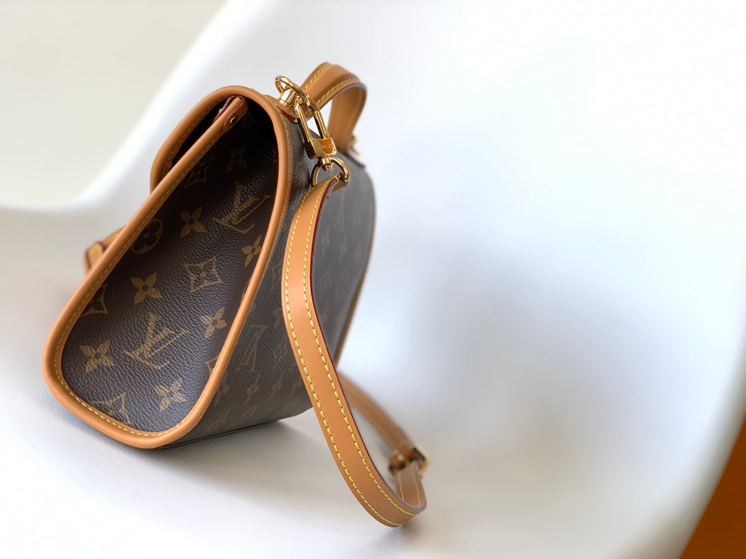 Louis Vuitton Classic Brown Monogram Top Handle Crossbody Satchel Handbag