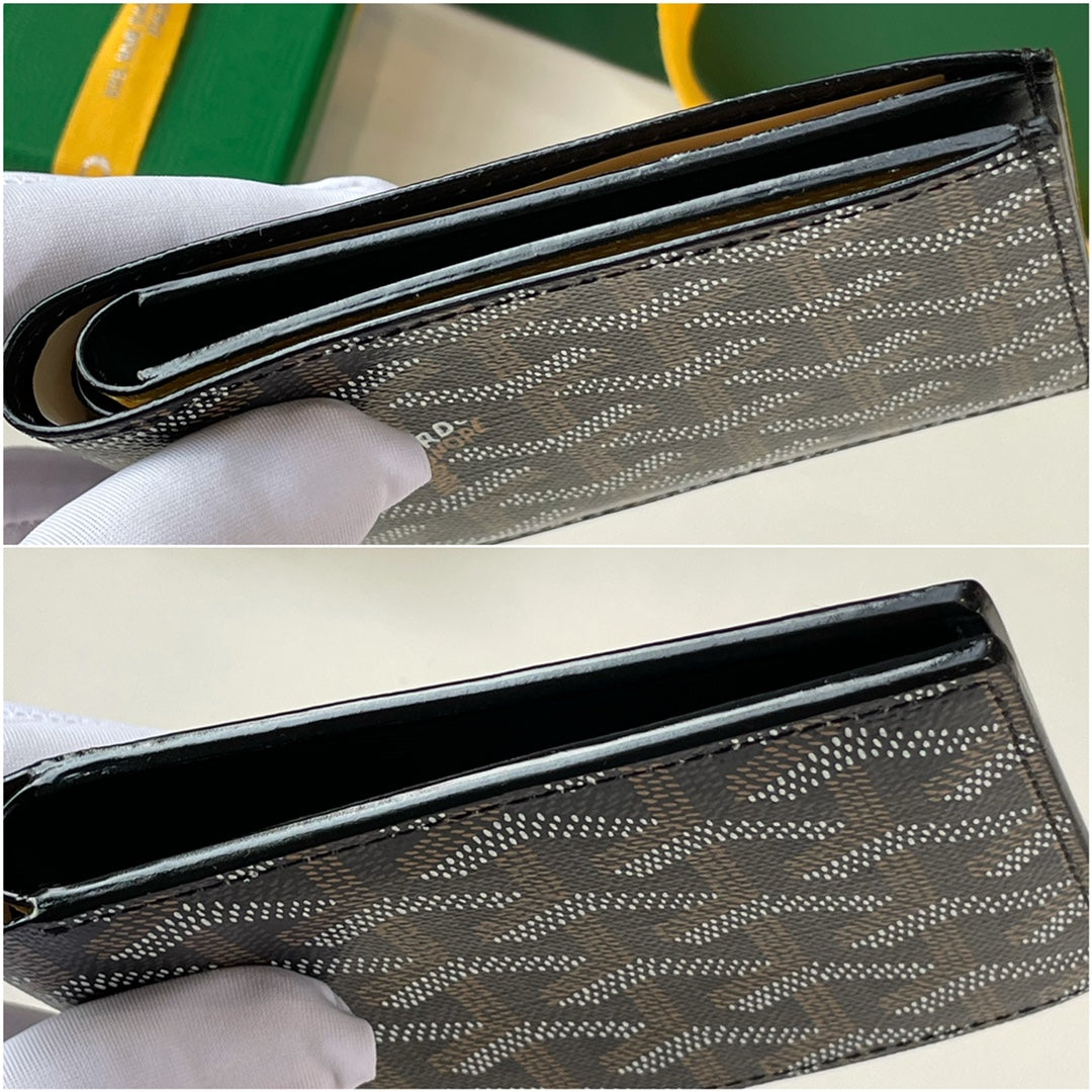 Gogy Classic Chevron Monogram Coated Canvas Men's Bifold Wallet