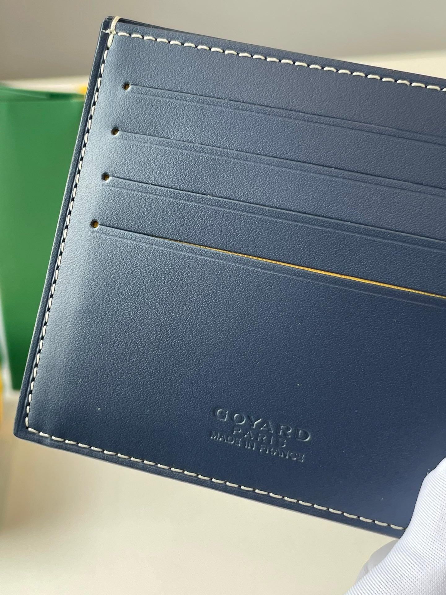 Gogy Men's Luxury Blue Chevron Pattern Coated Canvas Bifold Wallet