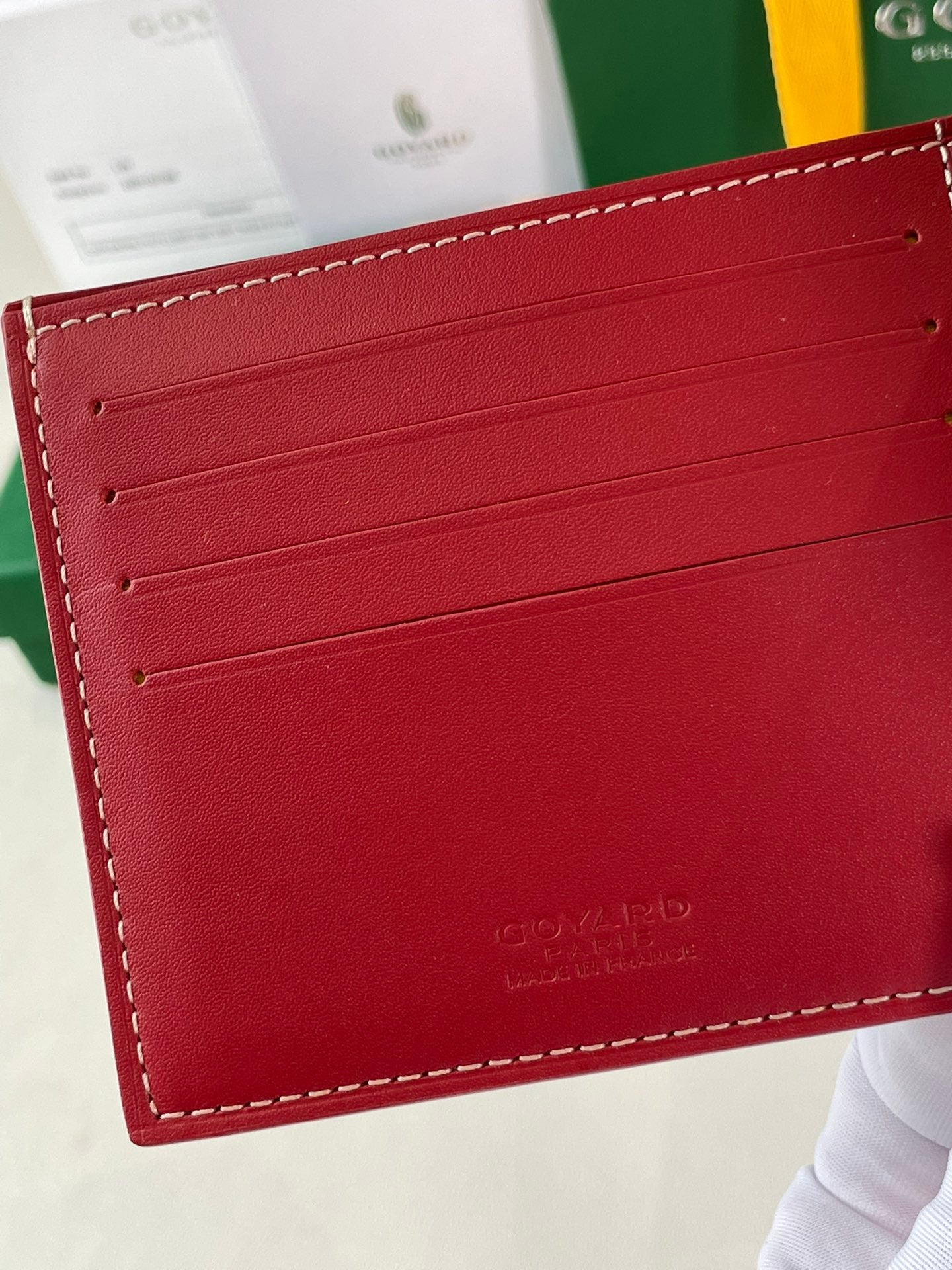 Gogy Red Chevron Pattern Men's Bifold Leather Wallet with Gift Box
