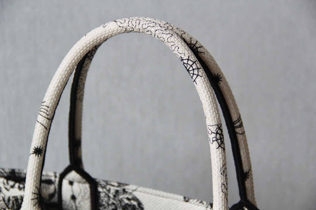 Dior Black and White Zodiac Constellation Print Canvas Tote Bag