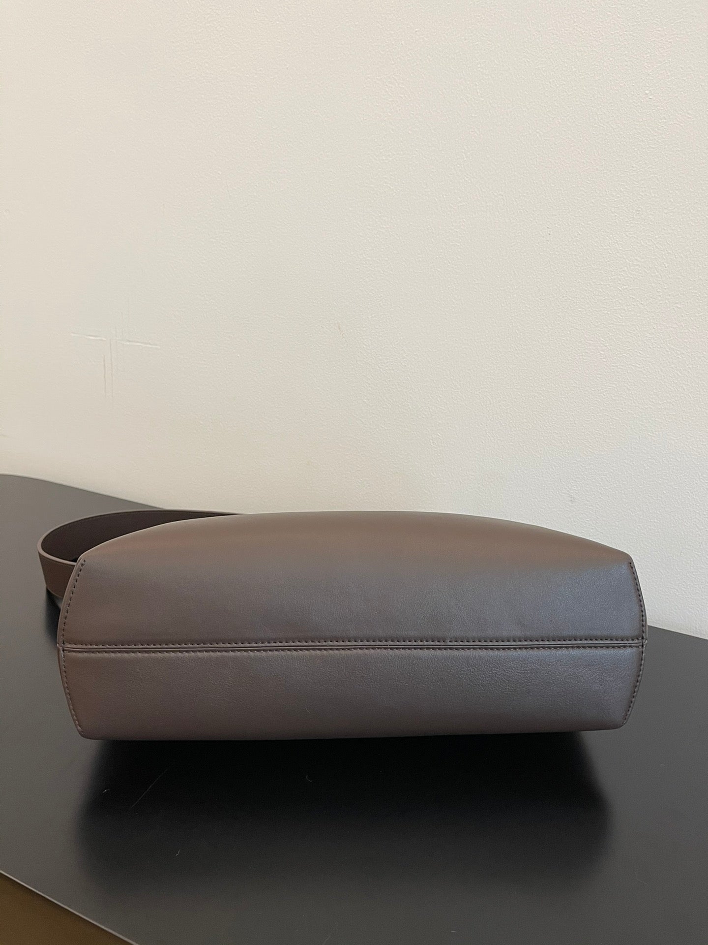 Fendi First Small Brown Leather Clutch with Gold-Tone F Clasp