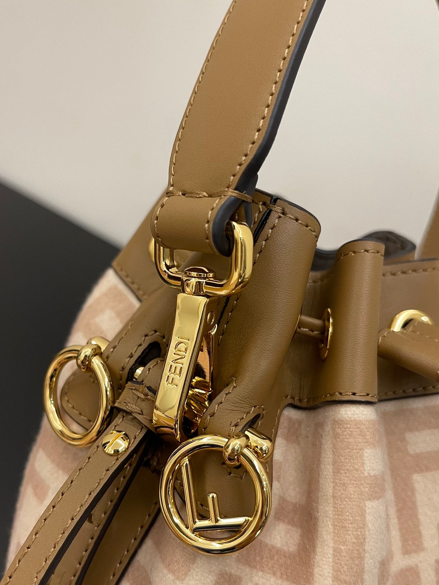 Fendi Mon Tresor Mini Bucket Bag - Beige FF Logo Canvas
