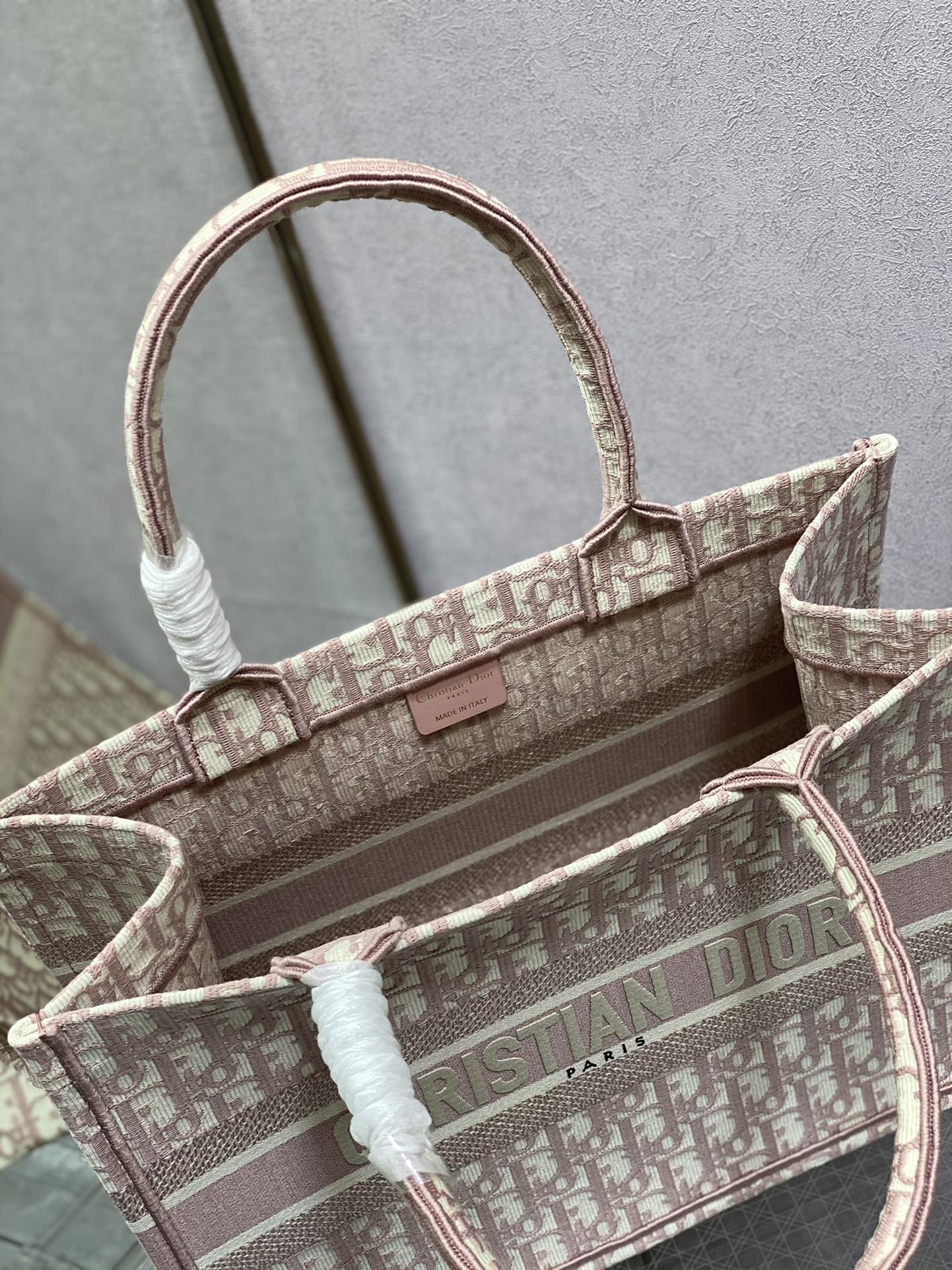 Christian Dior Medium Book Tote - Pink Dior Oblique Embroidery