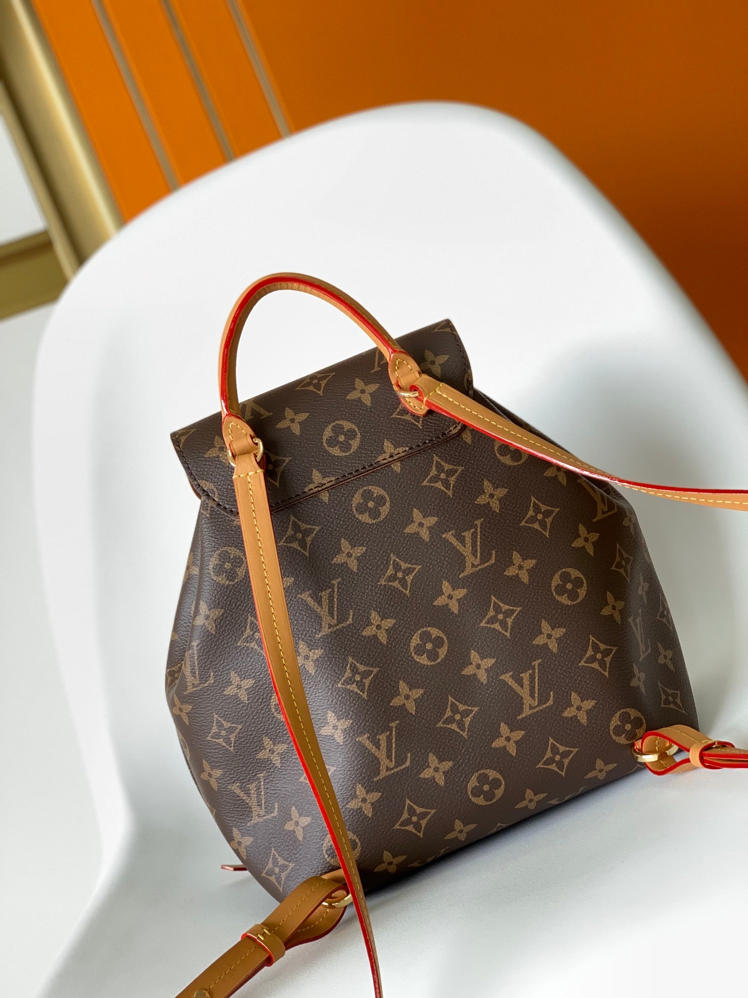 Louis Vuitton Classic Brown Monogram Mini Backpack with Leather Trim
