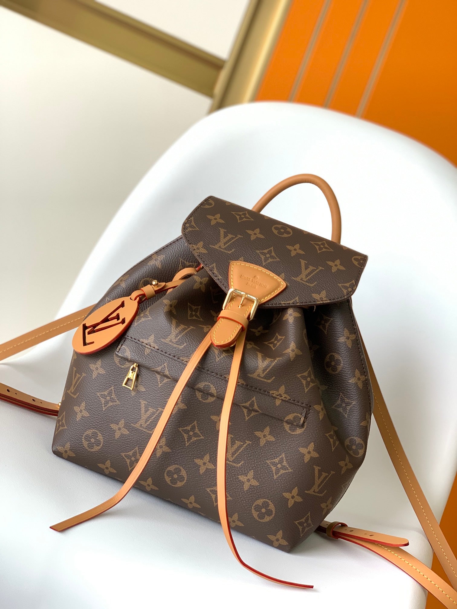 Louis Vuitton Classic Brown Monogram Mini Backpack with Leather Trim