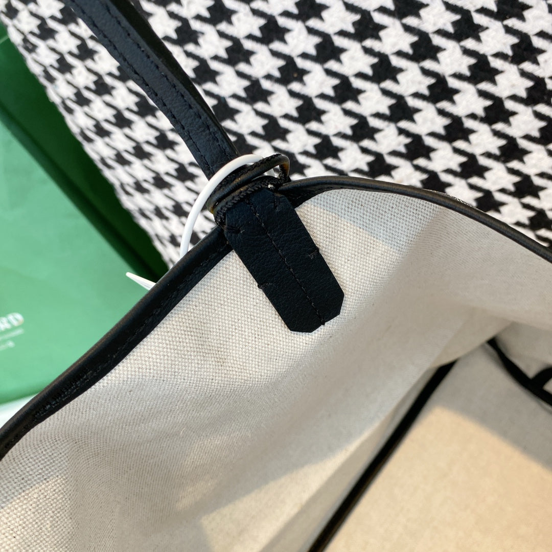 Gogy Luxury Grey Chevron Pattern Canvas Tote Bag with Structured Base