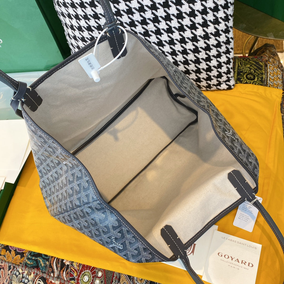 Gogy Classic Grey Chevron Monogram Tote Bag Large Shoulder Shopper