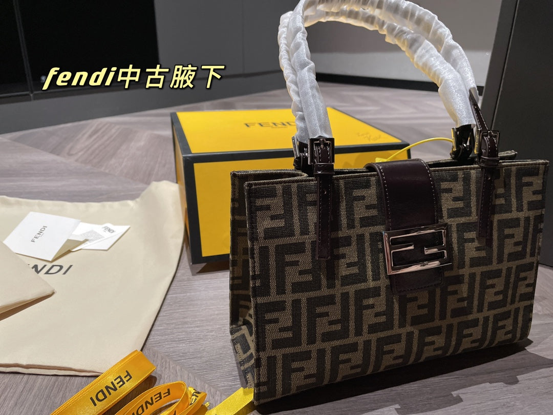 Fendi Vintage Zucca Monogram Canvas Underarm Baguette Bag