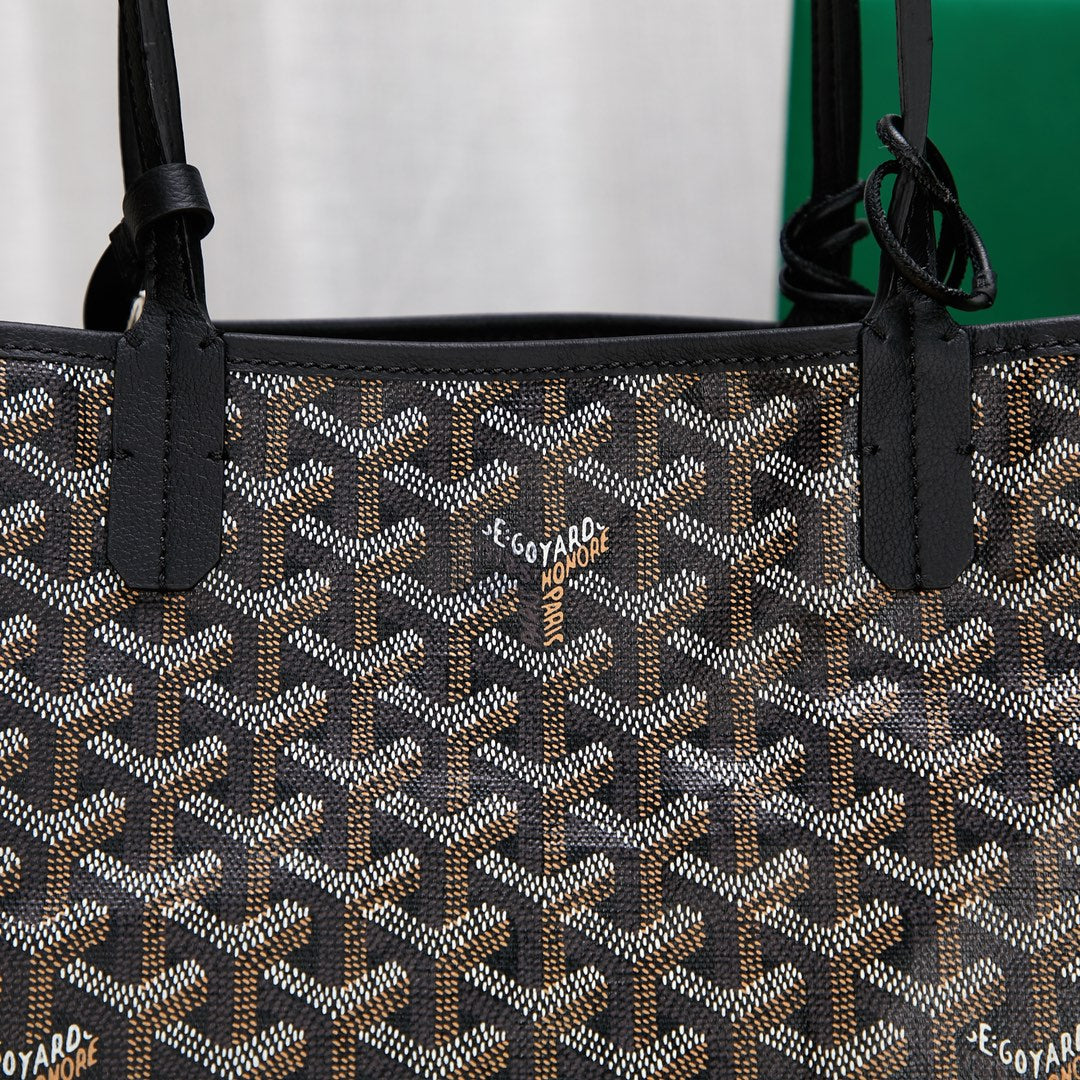 Gogy Classic Monogram Canvas Tote Bag with Matching Pouch and Cartoon Dog Print