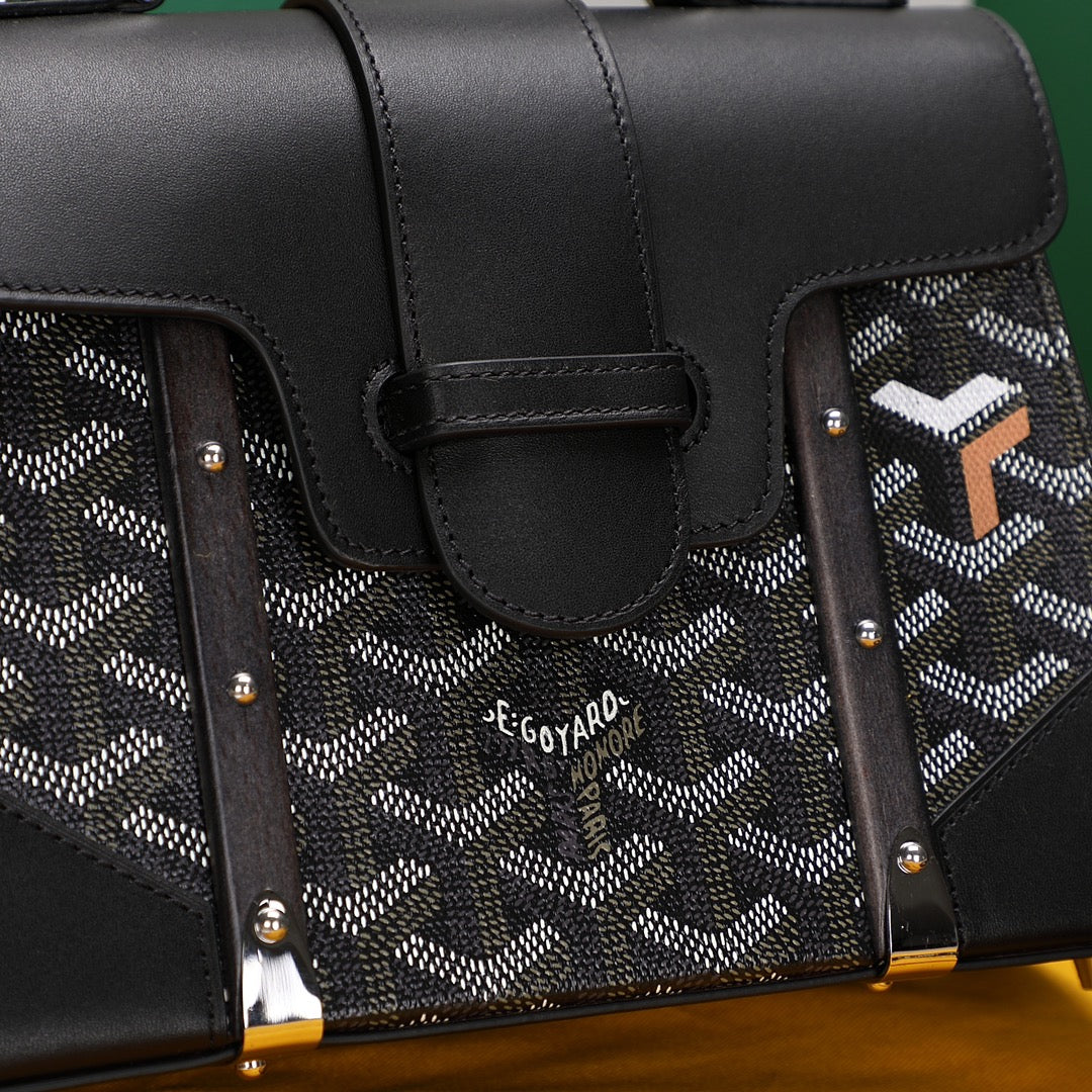 Gogy Classic Chevron Print Structured Top Handle Bag with Shoulder Strap