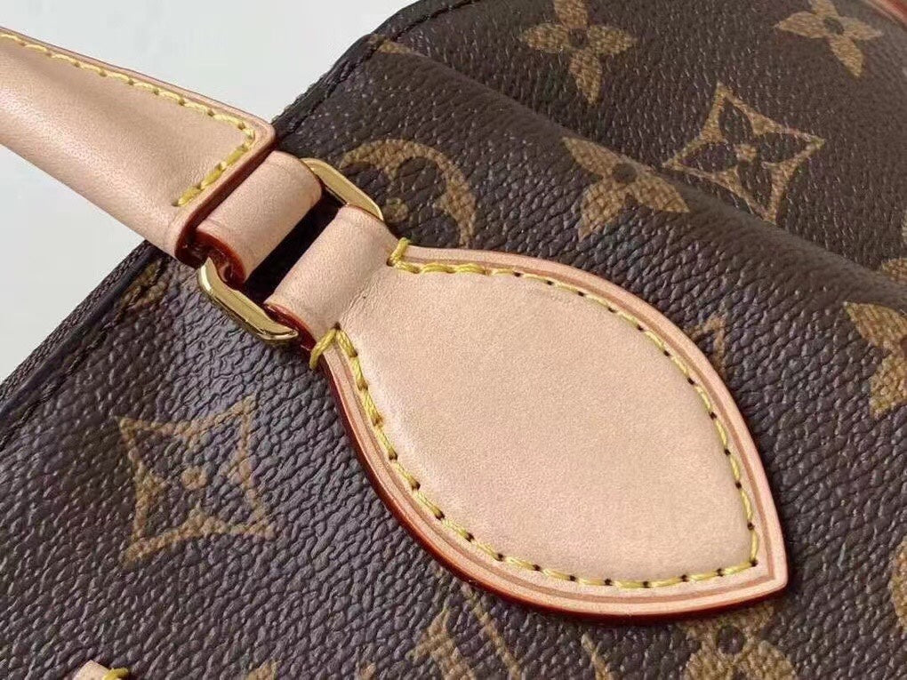 Louis Vuitton Classic Monogram Pattern Brown Canvas Handbag with Shoulder Strap