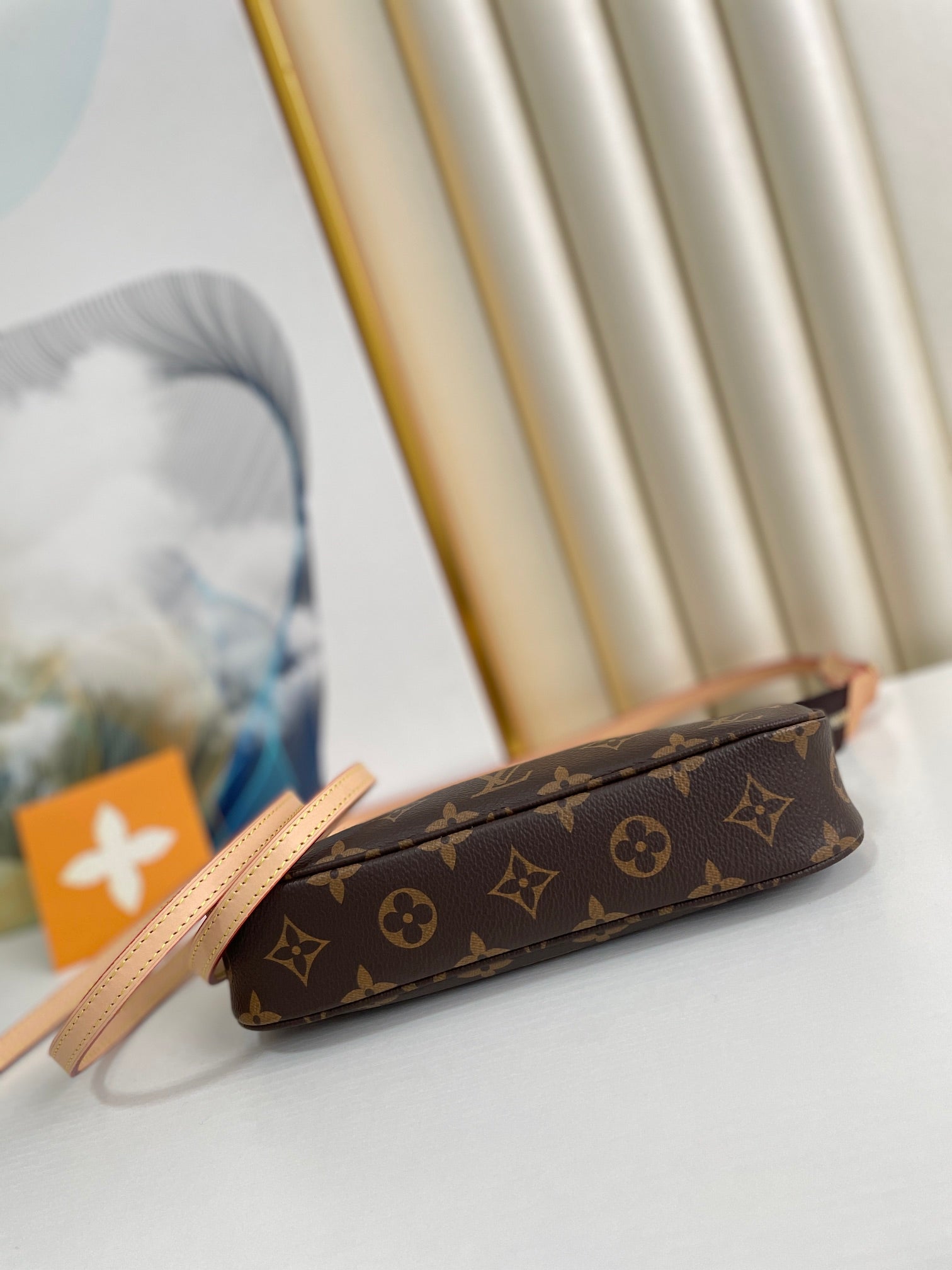 Louis Vuitton Classic Brown Monogram Print Mini Shoulder Bag Pochette