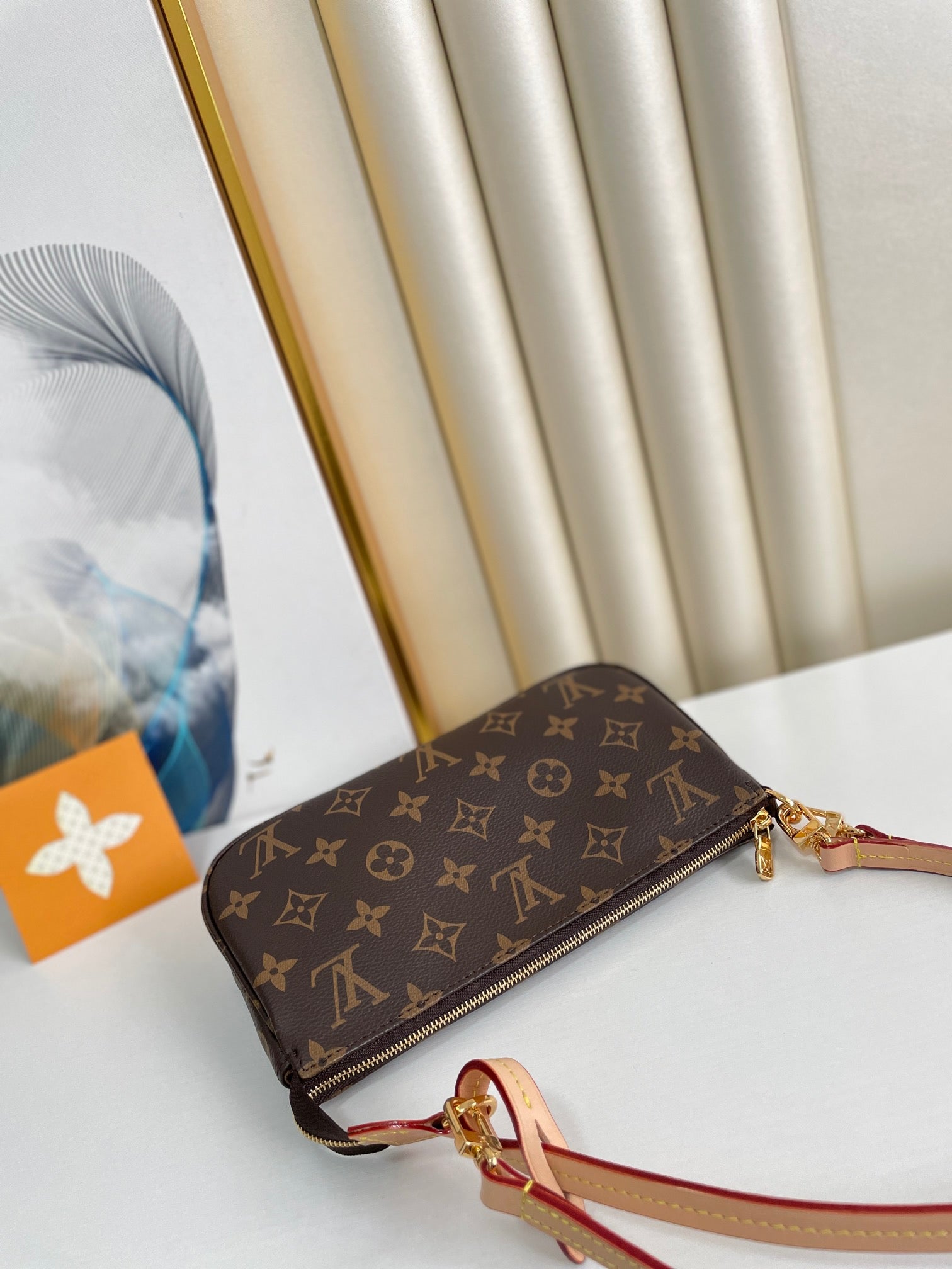 Louis Vuitton Classic Brown Monogram Print Mini Shoulder Bag Pochette