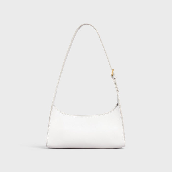 Celine Ava Shoulder Bag in Smooth Calfskin with Cuir Triomphe - White