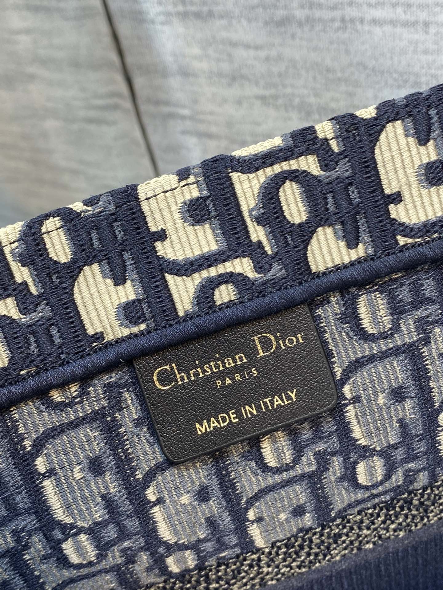 Christian Dior Book Tote - Blue Dior Oblique Embroidery - Luxury Canvas Handbag