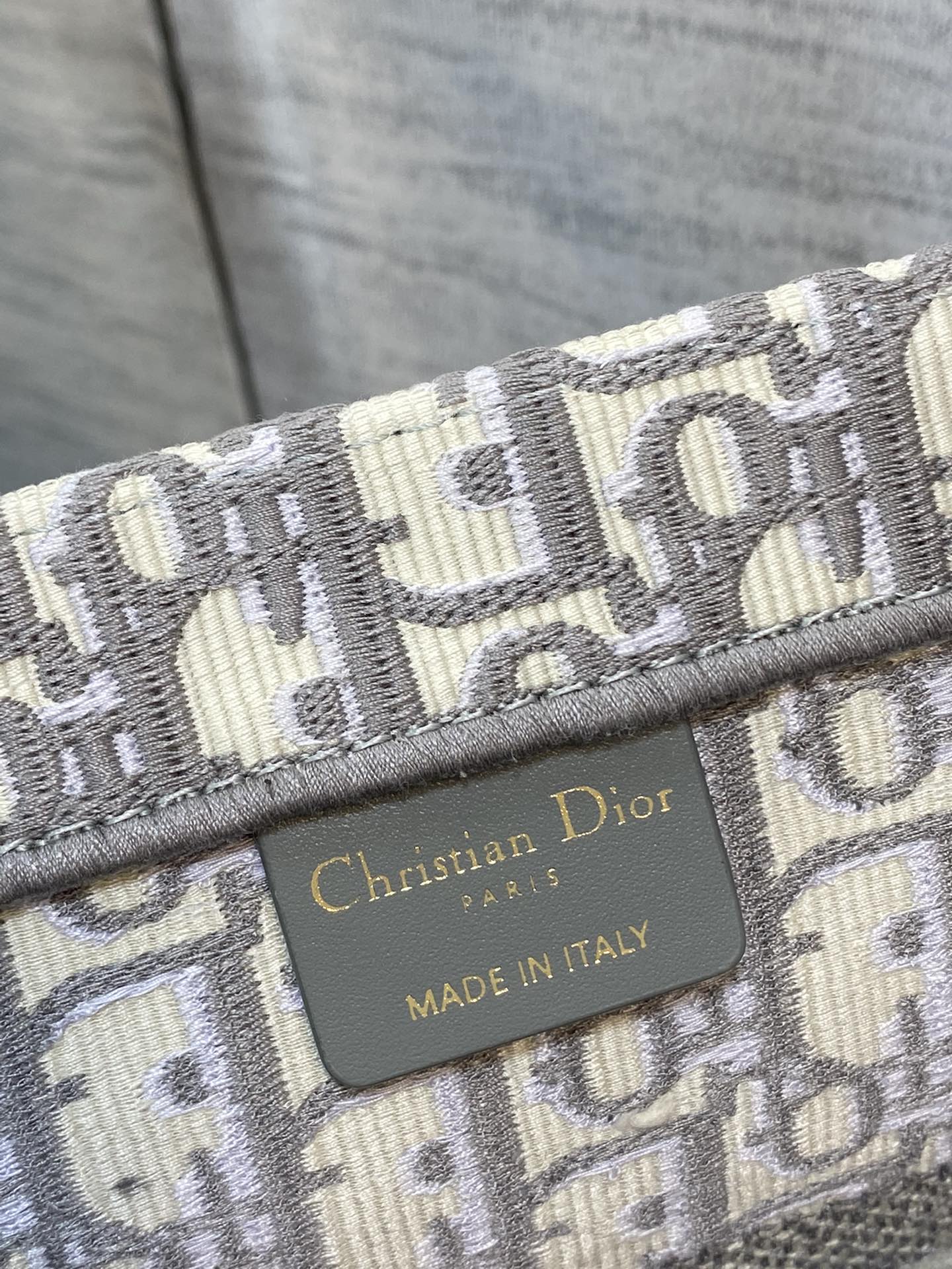 Dior Classic Grey Embroidered Monogram Structured Canvas Tote Bag