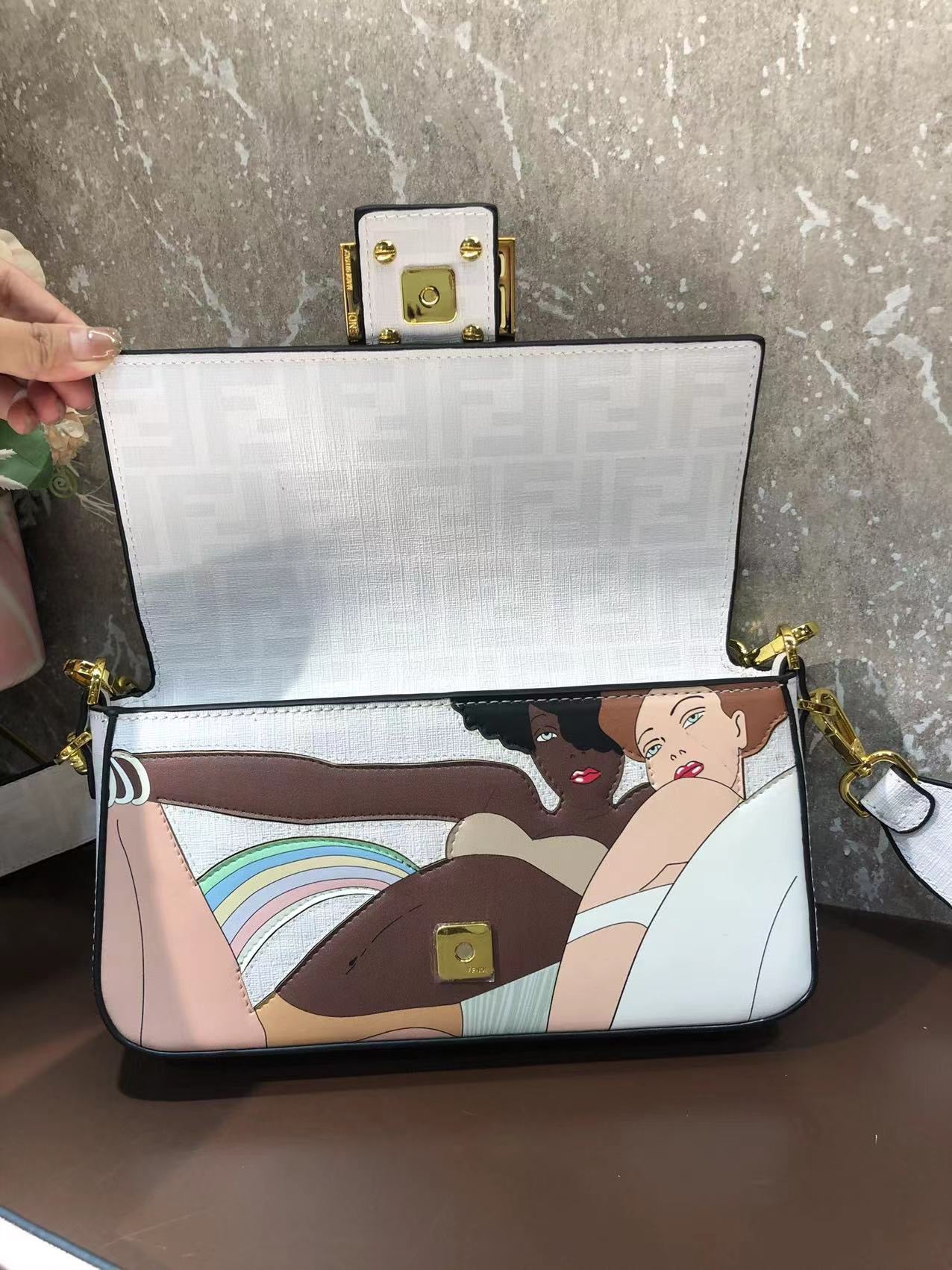 Manga Style Graphic Print Shoulder Bag - Stylish Faux Leather Crossbody Purse for Women