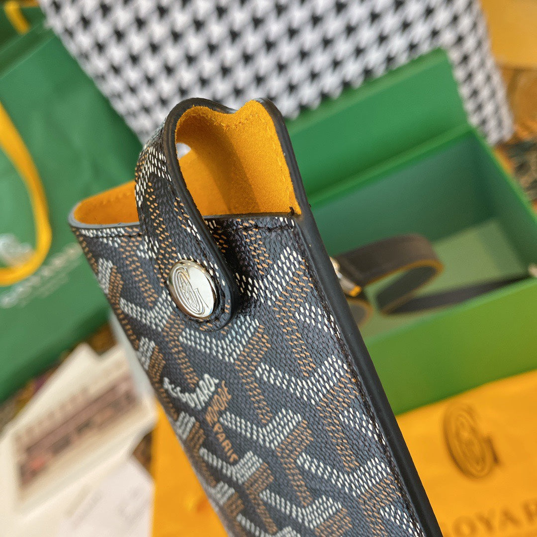 Gogy Luxury Chevron Monogram Leather Phone Pouch Crossbody Bag