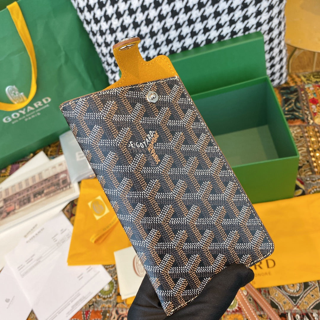 Gogy Chevron Pattern Leather Phone Pouch with Crossbody Strap