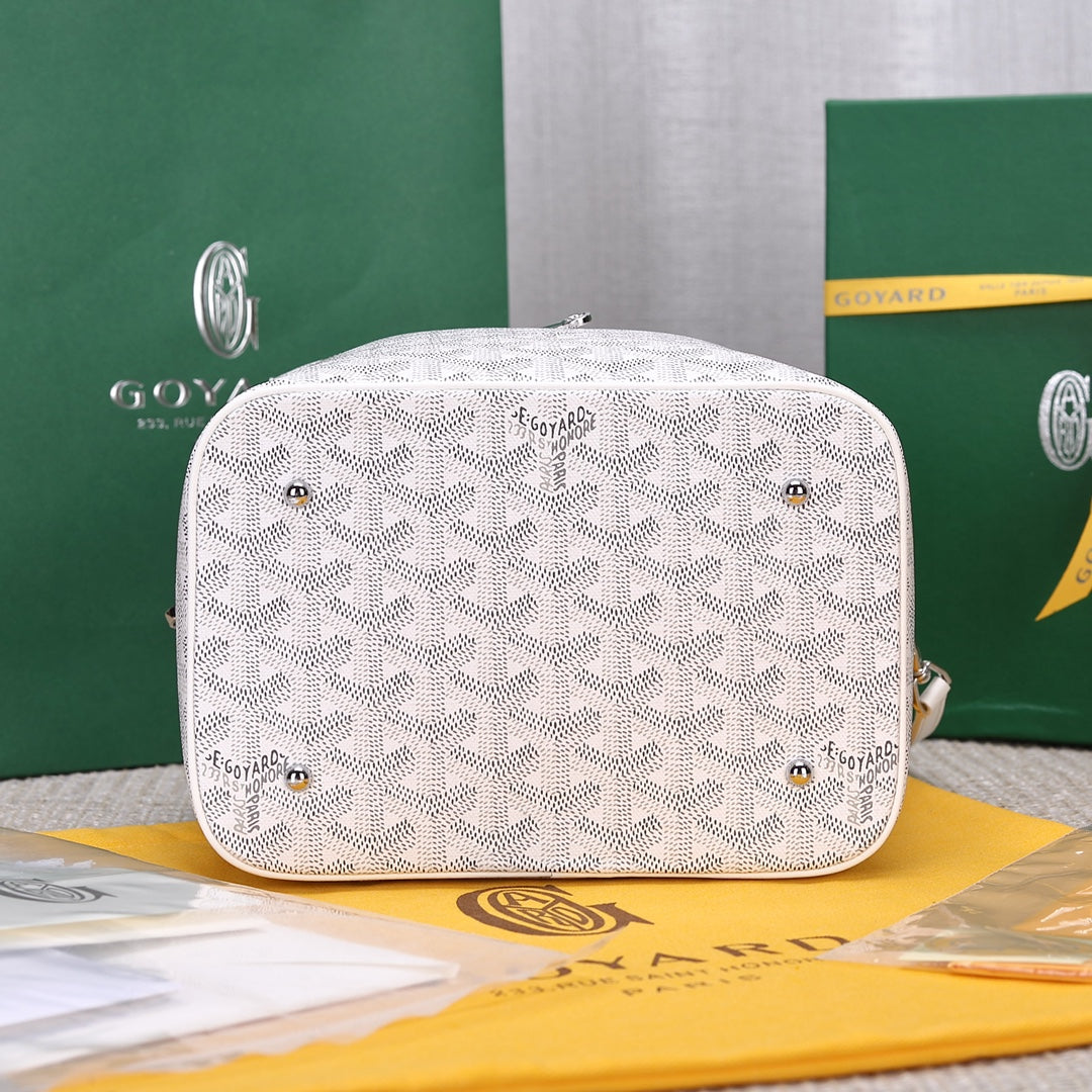 Gogy White Chevron Monogram Vanity Case Crossbody Shoulder Bag