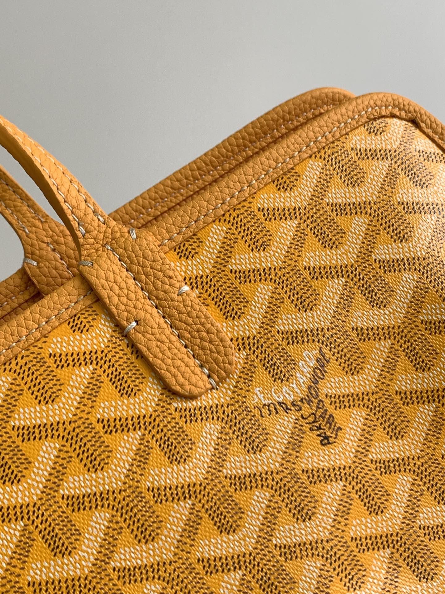 Gogy Yellow Chevron Pattern Large Canvas Tote Bag with Top Handles