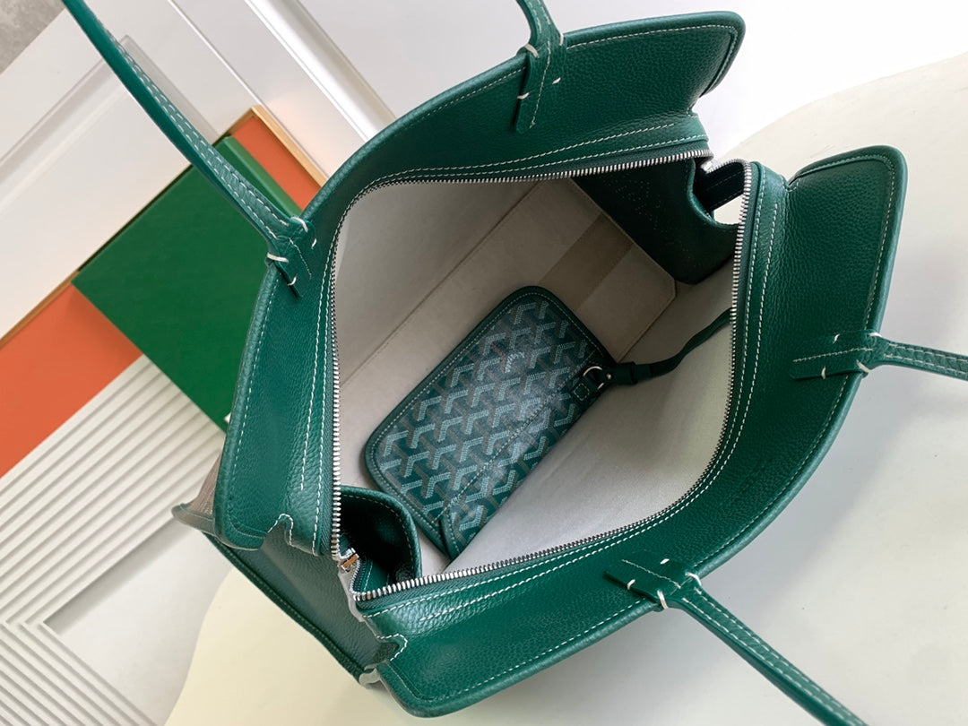 Gogy Green Chevron Pattern Canvas Tote Bag Classic Shoulder Handbag