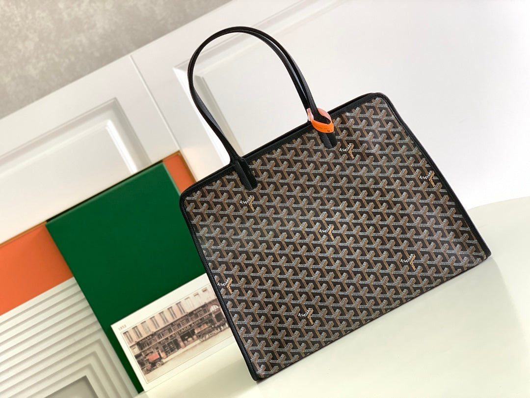Gogy Black Geometric Chevron Pattern Tote Bag Shoulder Purse