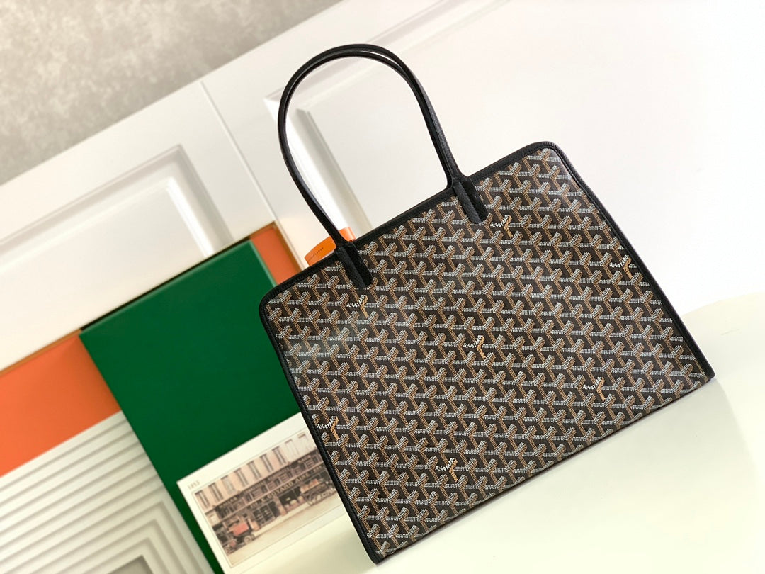 Gogy Black Geometric Chevron Pattern Tote Bag Shoulder Purse