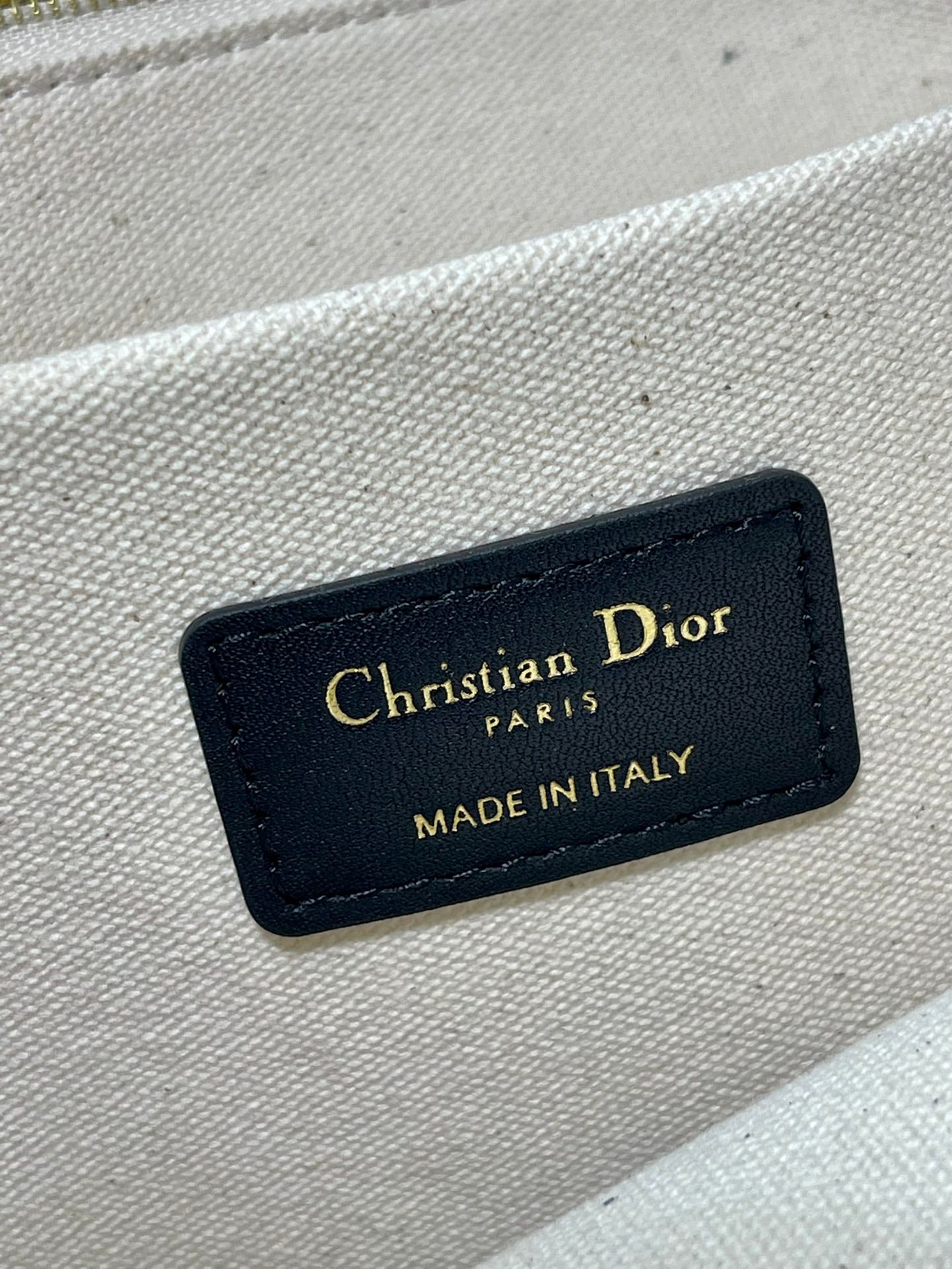 Dior Structured Black Monogram Embossed Tote Bag with Handles