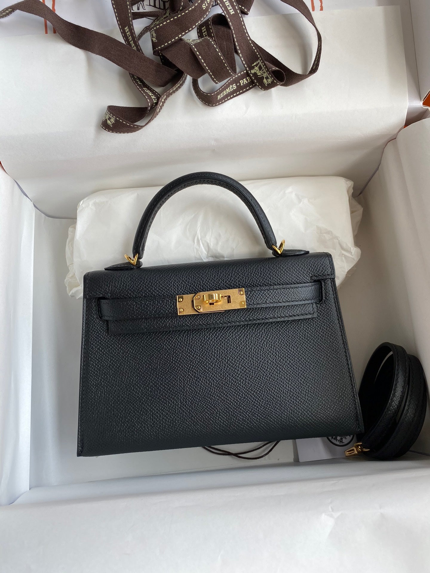 Black Textured Leather Top Handle Handbag with Gold Hardware