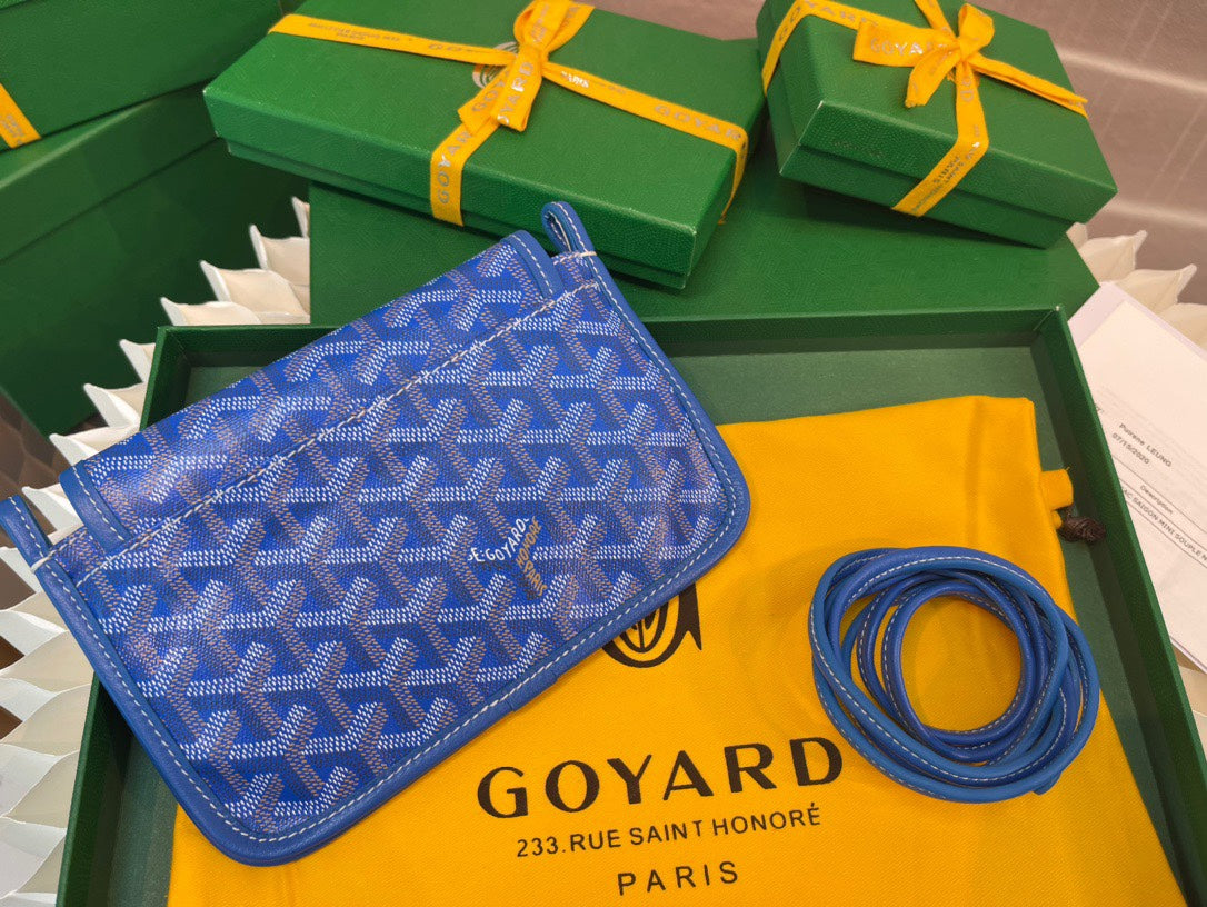 Gogy Classic Blue Chevron Pattern Crossbody Shoulder Bag
