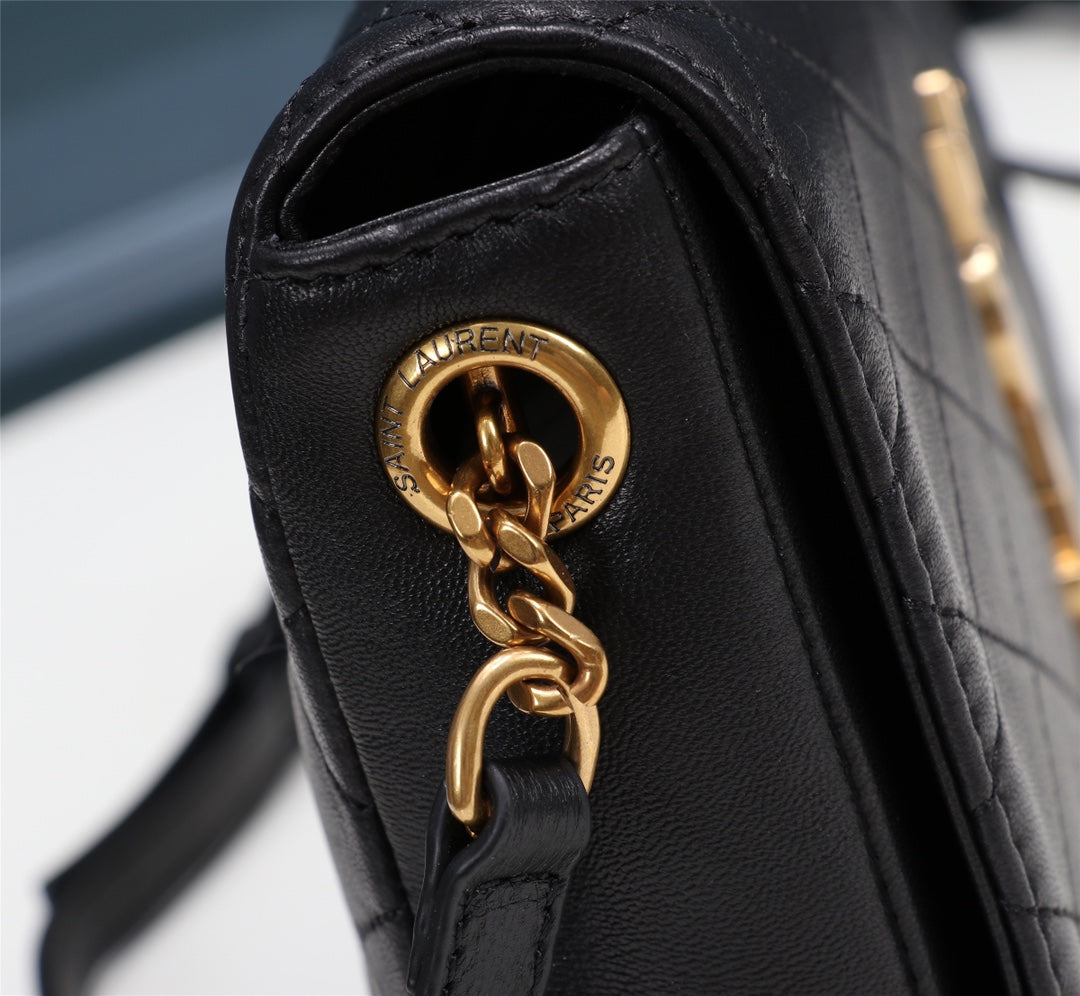 Saint Laurent (YSL) Cassandre Quilted Leather Crossbody Bag - Black